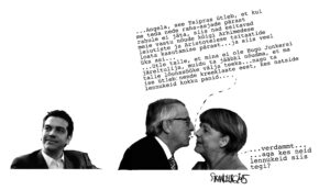 Tsipras, Juncker ja Merkel