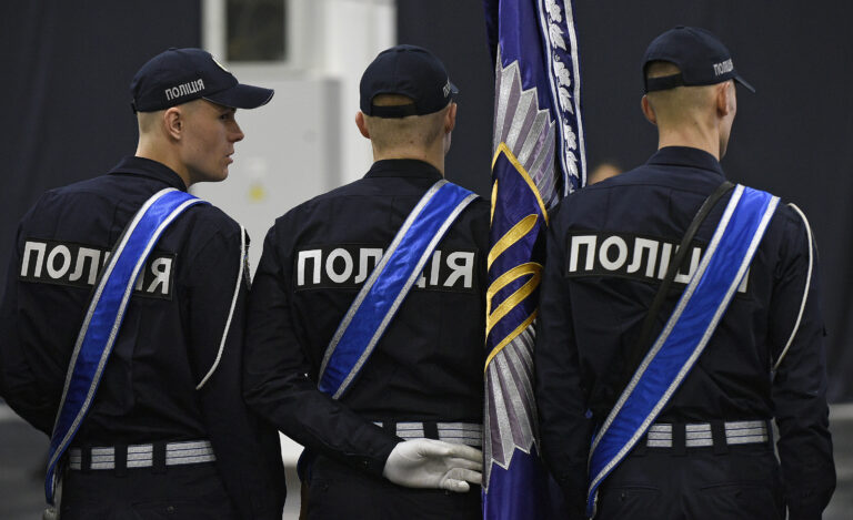 Politseikadetid lõpuaktusel 12. aprillis 2023 Kiievis. Zumapress.com/Scanpix